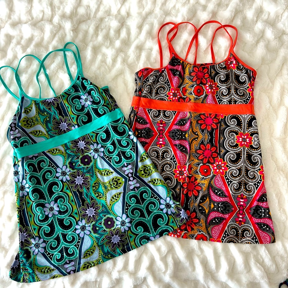 Prana Multicolor Patterned Tank Tops